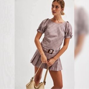 Free People Sevi Plaid Mini Dress